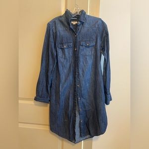 Merona Blue Wash Denim Shirt Dress